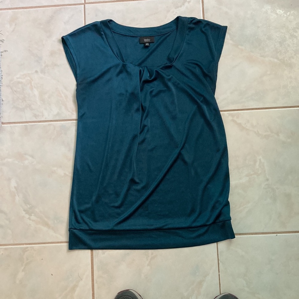 Teal silk dress shirt